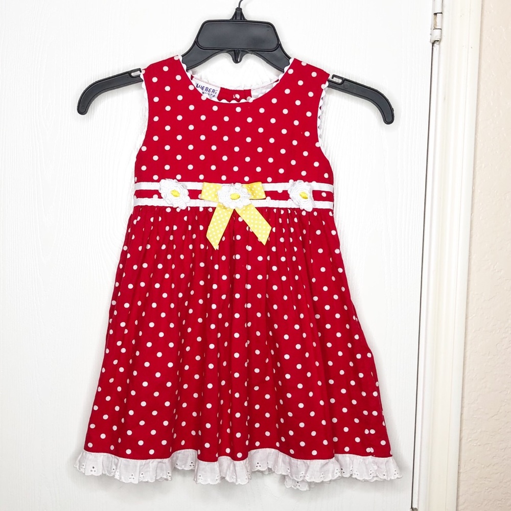 Blueberi Boulevard Red & White Polka Dot Little Girl Dress Spring Easter Size 5